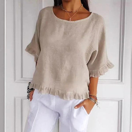 Saneva | Leinen-T-Shirt mit kurzen Ärmeln