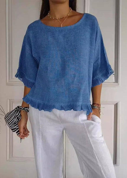 Saneva | Leinen-T-Shirt mit kurzen Ärmeln